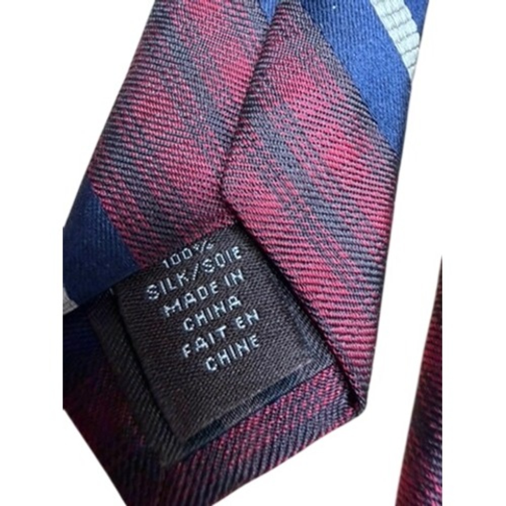 "Black Brown 1826" Silk Burgundy Blue Stripe Classic Men's Rep Tie Preppy Class - Picture 4 of 9